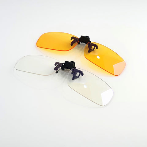Clip-On For Glasses Anti-Blue Light & Night Vision | Rectangular Shape